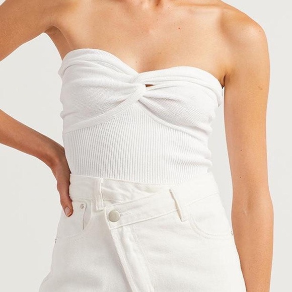 DISSH Anika Twisted Knit Top White Size US 10 NEW - Picture 6 of 7